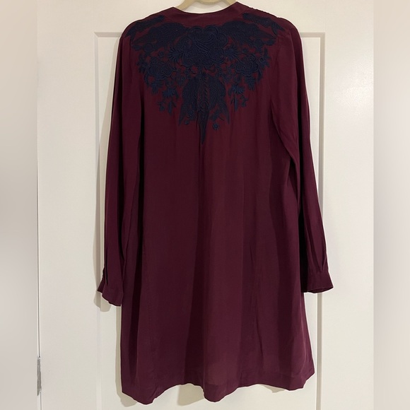 Johnny Was Miloqui Trapeze Silk Embroidered Tunic Dress - Picture 6 of 8